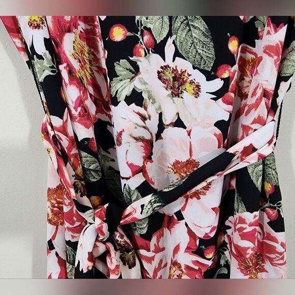 WHBM Floral godet pleat dress dark romantic feminine garden farie size XS - Picture 9 of 12